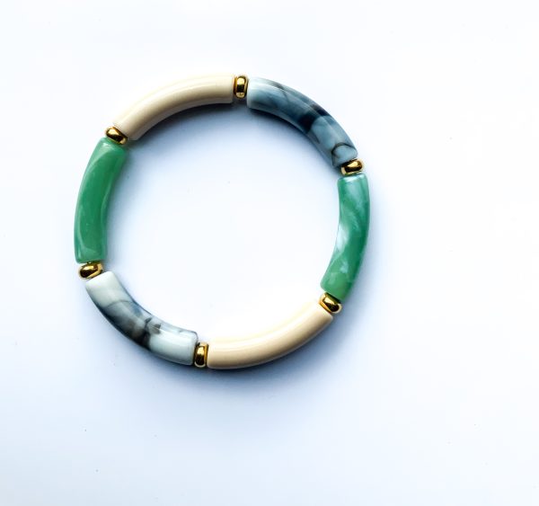 Trendy Armband Green Marble