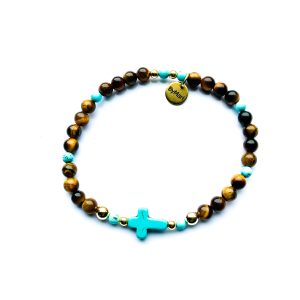 Armband Tijgeroog Kruis