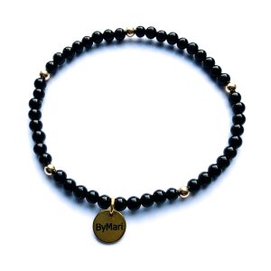 Armband Black Gold Onyx armband 14 karaat gouden sieraden