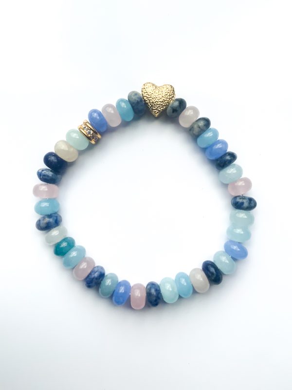 hartjes armband Blauwe sieraden Edelsteen armbanden