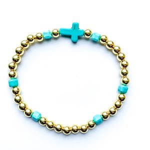Ibiza sieraden Turqouise sieraden Kruis armband