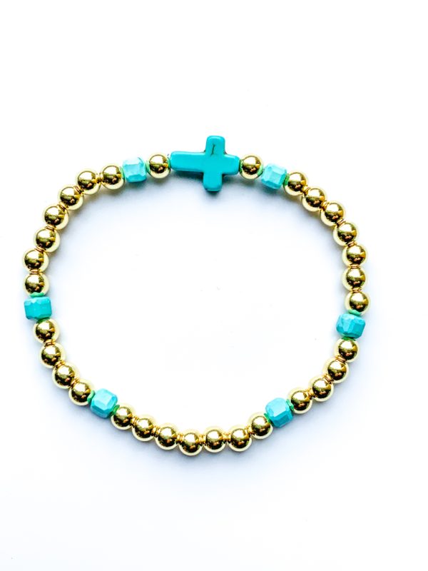 Ibiza sieraden Turqouise sieraden Kruis armband