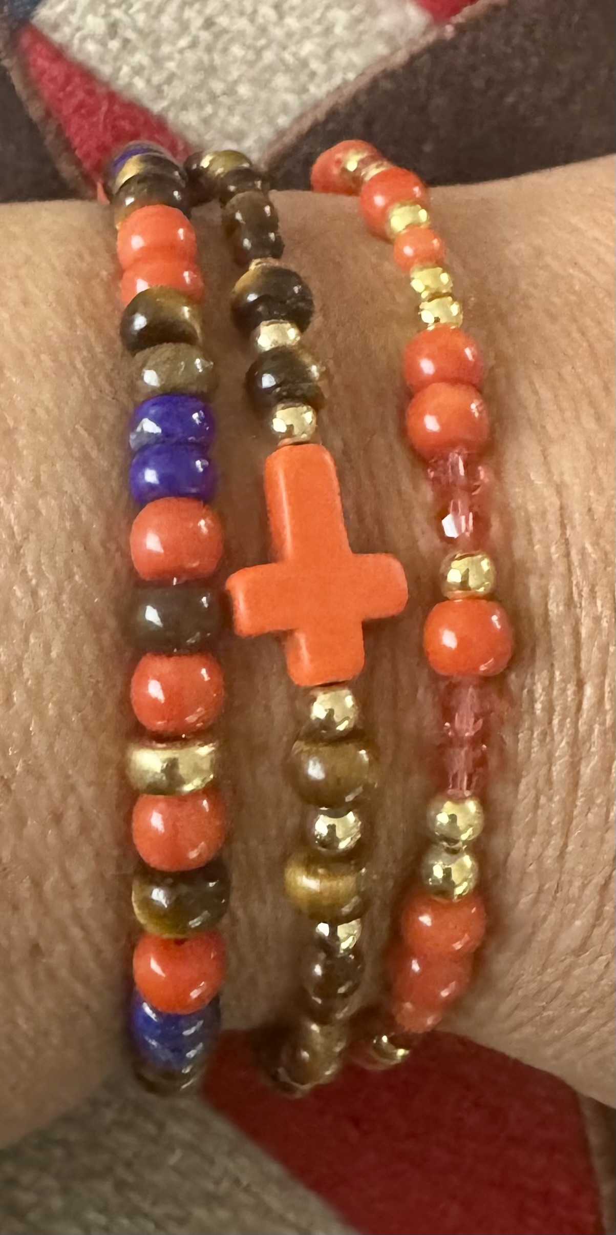 Oranje sieraden Tijgeroog. Met oranje