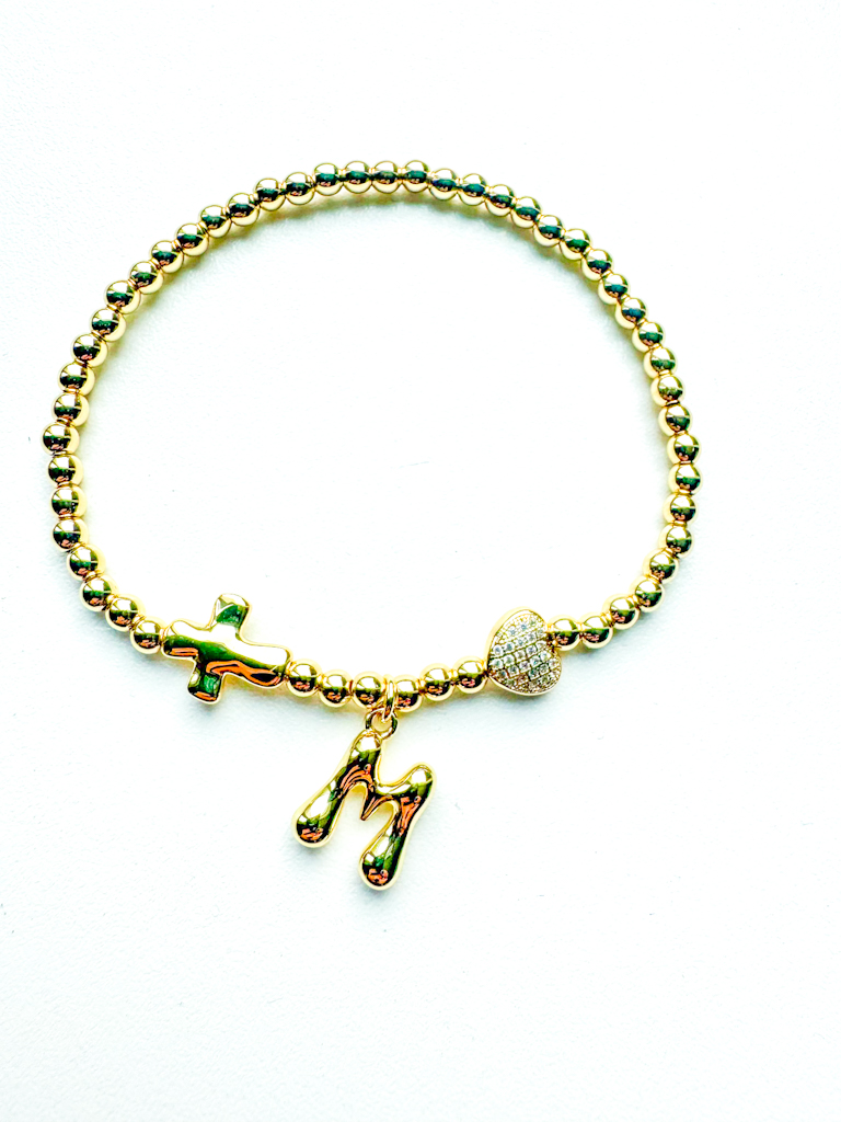 Goldfilled armband hartjes sieraden Kruis