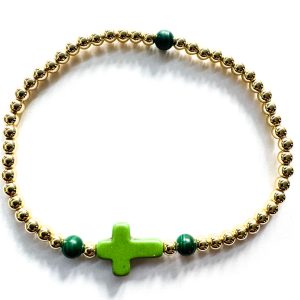 Malachiet armband Kruissieraden