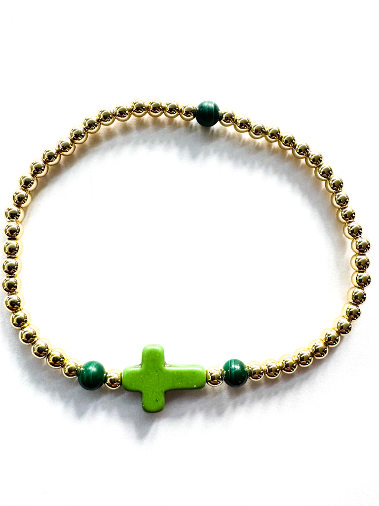 Malachiet armband Kruissieraden