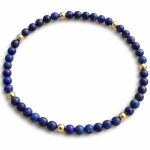 Lapis Lazuli armband met goldfilled kralen – SieradenbyMari