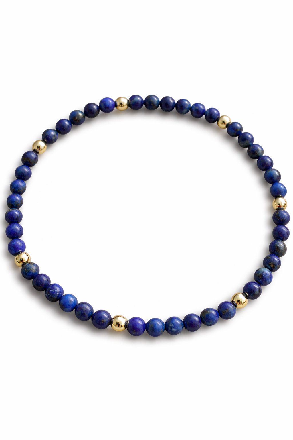 Lapis Lazuli armband met goldfilled kralen – SieradenbyMari