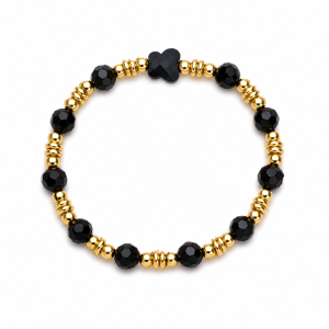 vlinderarmband zwarte armband gouden sieraden