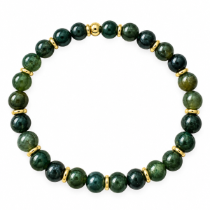 Mosagaat 6mm armband met goldfilled