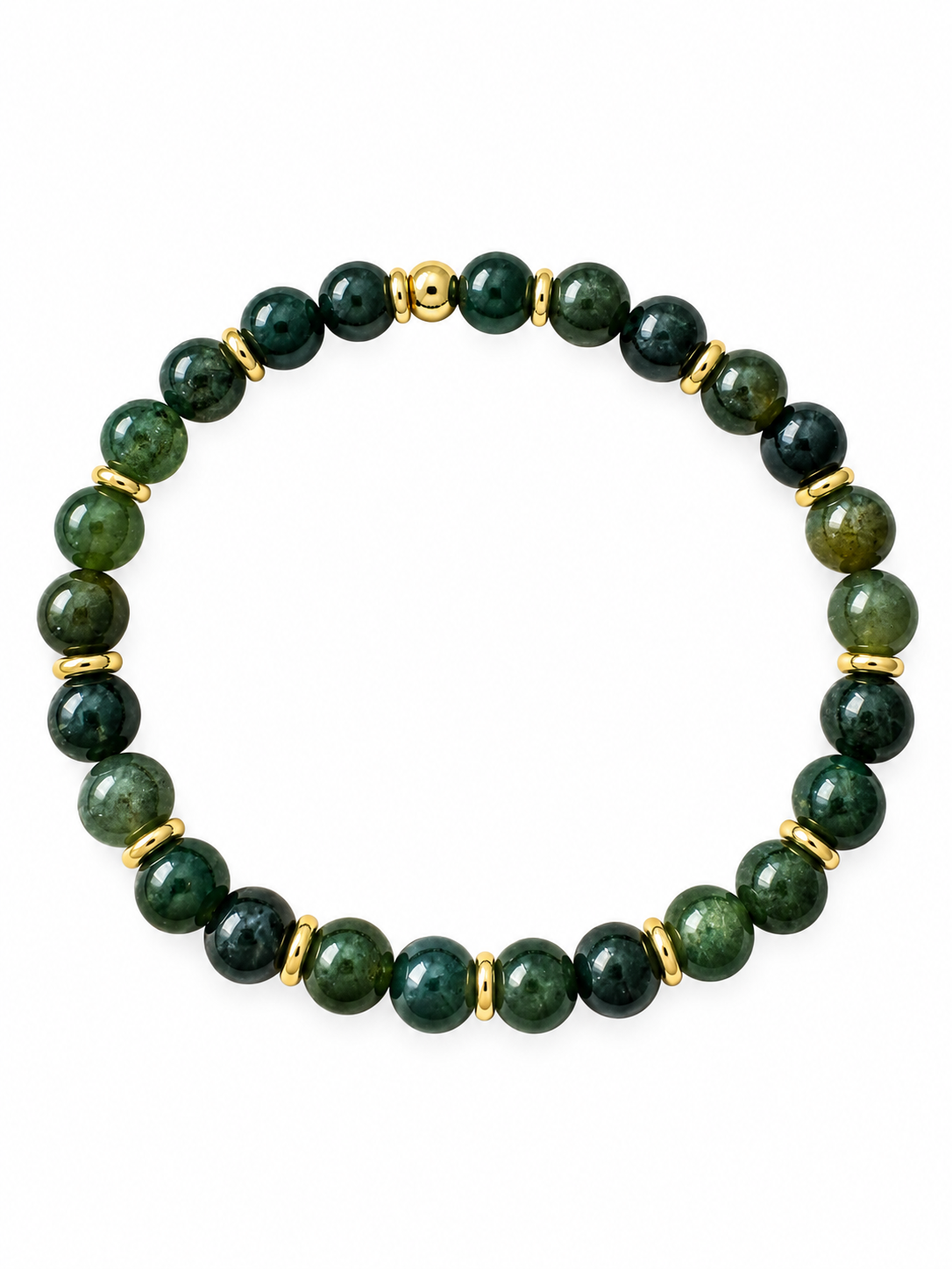 Mosagaat 6mm armband met goldfilled