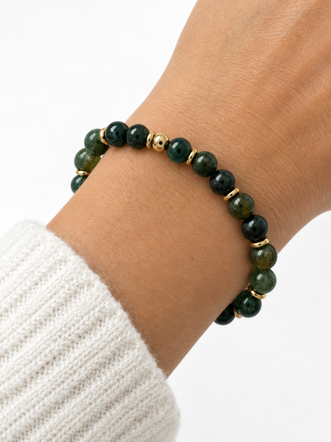 6mm Mosagaat armband Op maat gemaakte armbanden handgemaakte sieraden