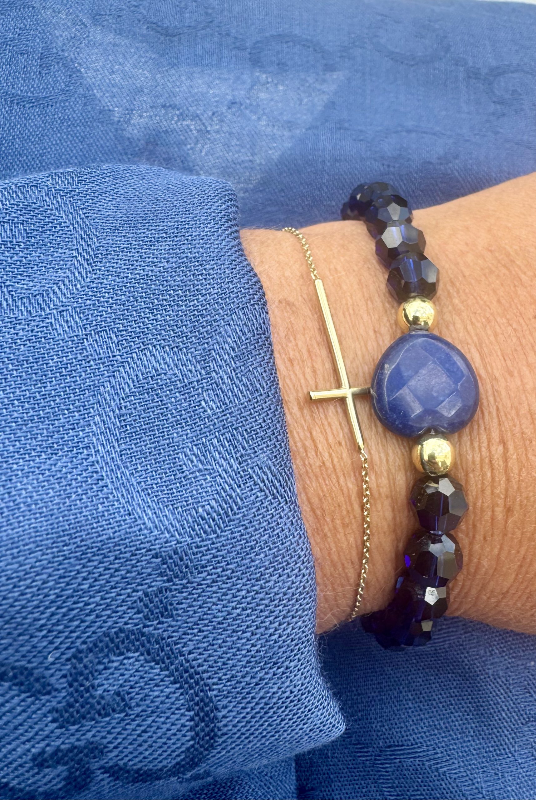 Swarovski armband met hart Donkerblauwe armband SieradenbyMari